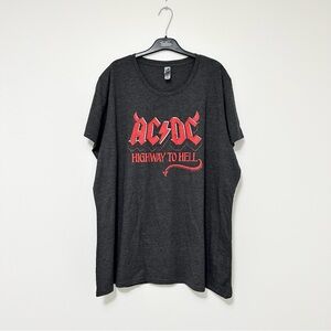 AC/DC Highway to Hell Short Sleeve Dark Heather Gray Tee Women's Plus Size 2XL